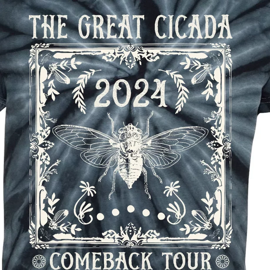 Funny Great Cicada Comeback 2024 Insect Invasion Kids Tie-Dye T-Shirt