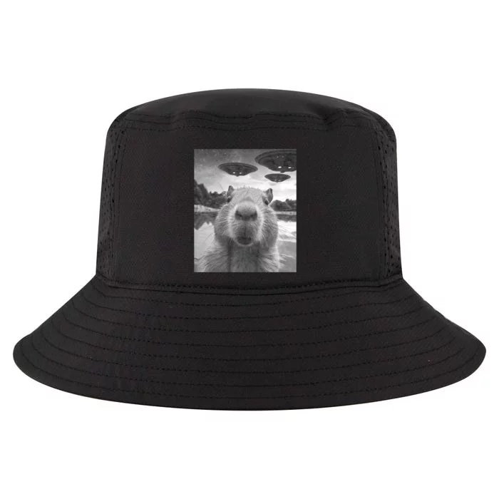 Funny Graphic Capybara Selfie With Ufos Weird Cool Comfort Performance Bucket Hat