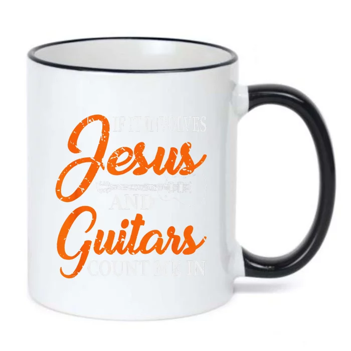 Funny Guitarist Christian Religious Guitar Player Gift Jesus Black Color Changing Mug