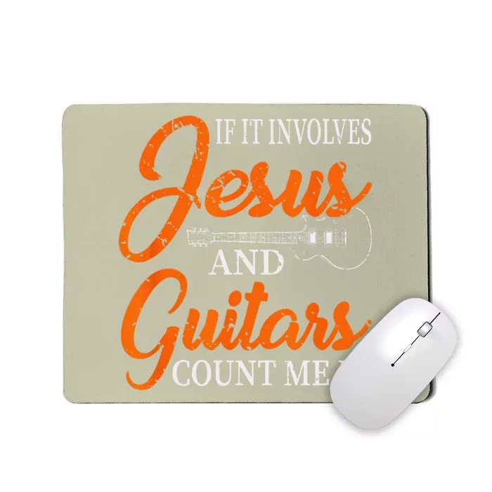 Funny Guitarist Christian Religious Guitar Player Gift Jesus Mousepad