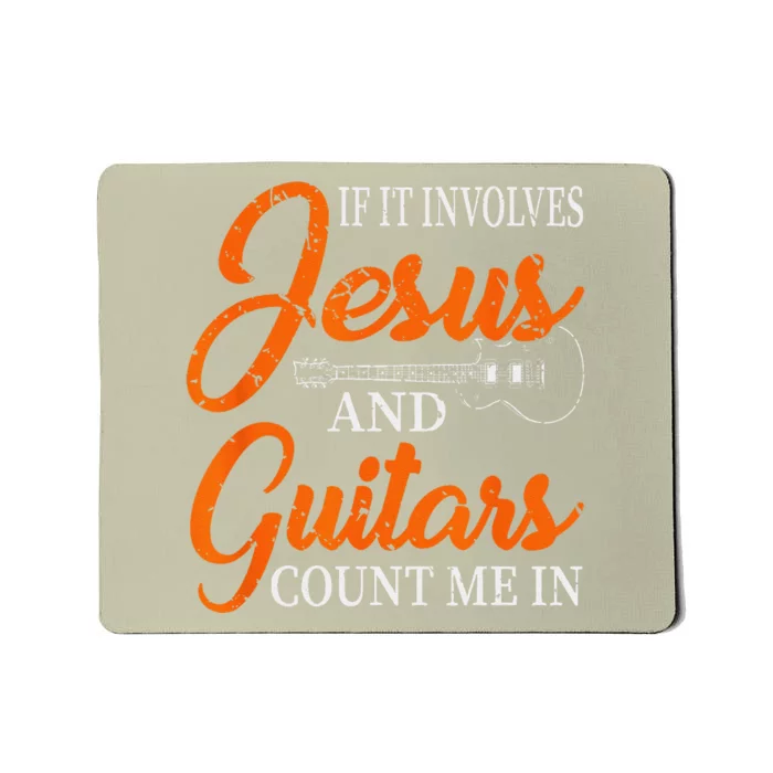 Funny Guitarist Christian Religious Guitar Player Gift Jesus Mousepad