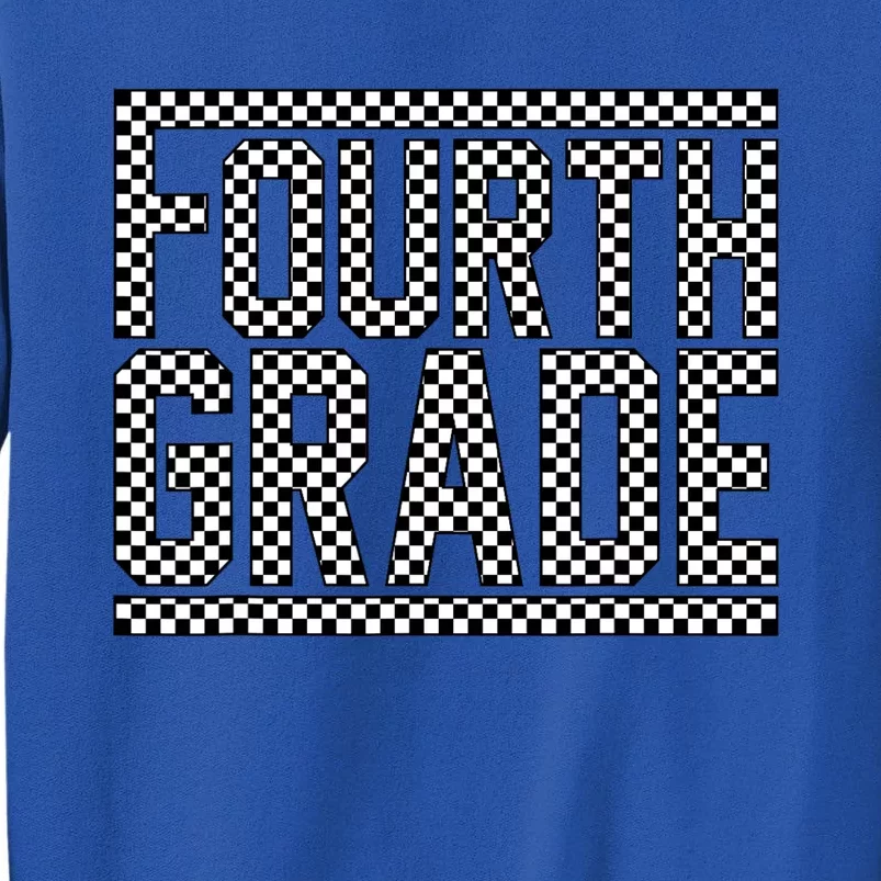 Fourth Grade Checkered 4th Grade Teacher Back To School Tall Sweatshirt