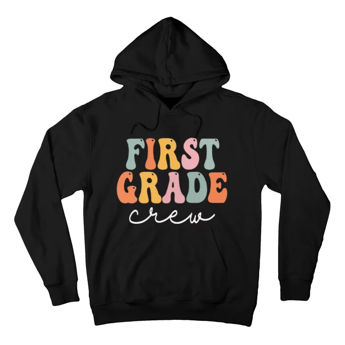 First Grade Crew Retro Groovy Vintage First Day Of School Hoodie