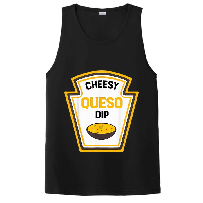 Funny Group Condiments Halloween Costume Cheesy Queso Dip Performance Tank