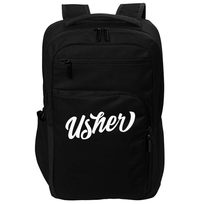 funny Groom's Crew Usher Bachelor for Groom Impact Tech Backpack