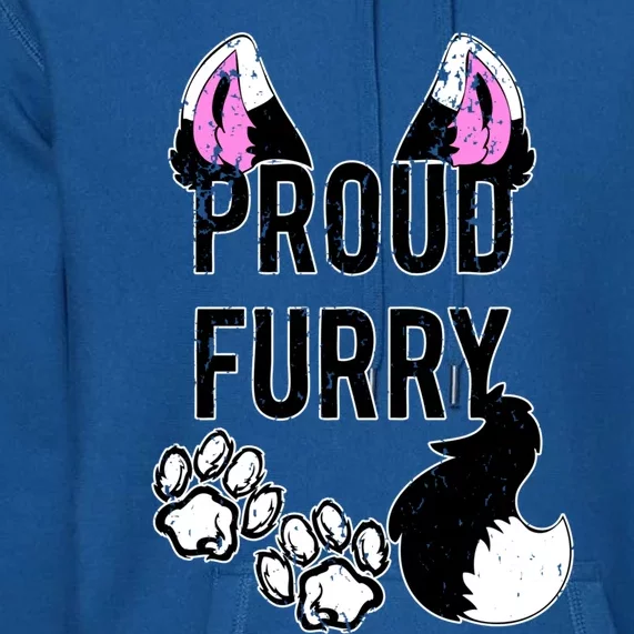 Furry Gift Cool Gift Proud Furry Tail And Ears Sweater Gift Premium Hoodie