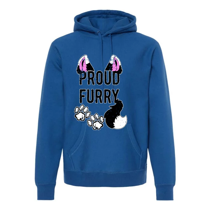 Furry Gift Cool Gift Proud Furry Tail And Ears Sweater Gift Premium Hoodie