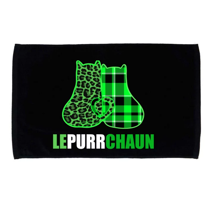 Funny Green Cats Lepurrchaun Love St Patrick's Lucky Kitties Gift Microfiber Hand Towel