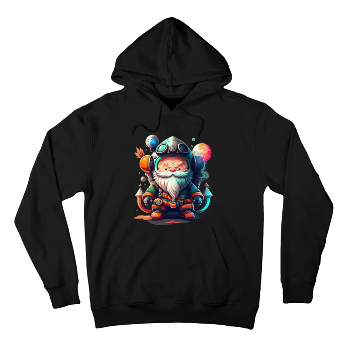 funny Gnome Cute and funny gnome Astronaut Galaxy Hoodie