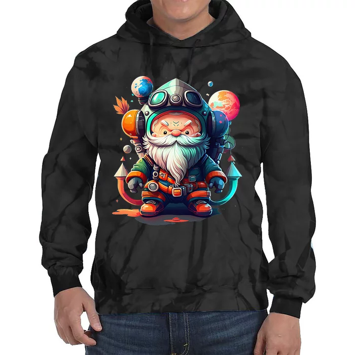 funny Gnome Cute and funny gnome Astronaut Galaxy Tie Dye Hoodie