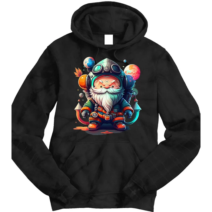 funny Gnome Cute and funny gnome Astronaut Galaxy Tie Dye Hoodie