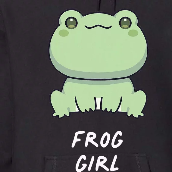 Frog Girl Cute Kawaii Anime Aesthetic Family Ambhibian Lover Premium Hoodie