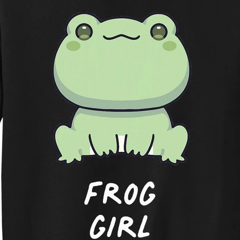 Frog Girl Cute Kawaii Anime Aesthetic Family Ambhibian Lover Tall Sweatshirt