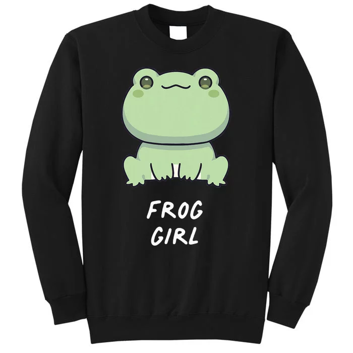 Frog Girl Cute Kawaii Anime Aesthetic Family Ambhibian Lover Tall Sweatshirt