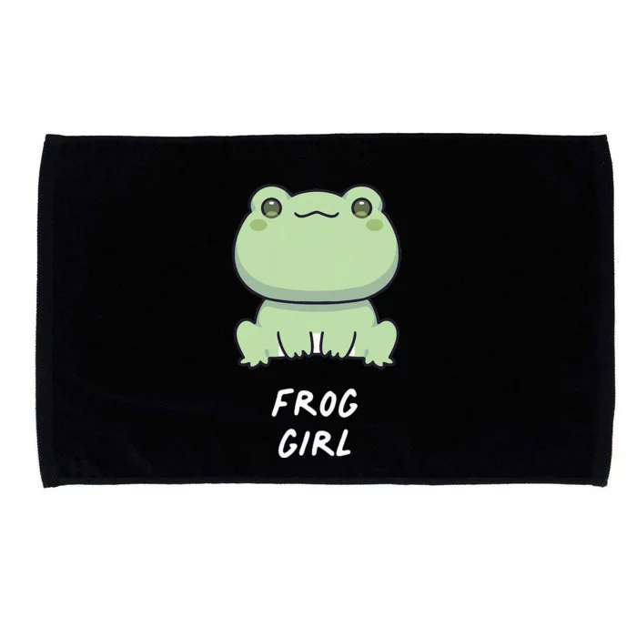 Frog Girl Cute Kawaii Anime Aesthetic Family Ambhibian Lover Microfiber Hand Towel