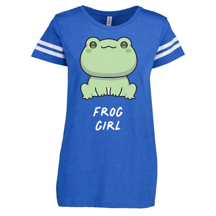 Frog Girl Cute Kawaii Anime Aesthetic Family Ambhibian Lover Enza Ladies Jersey Football T-Shirt