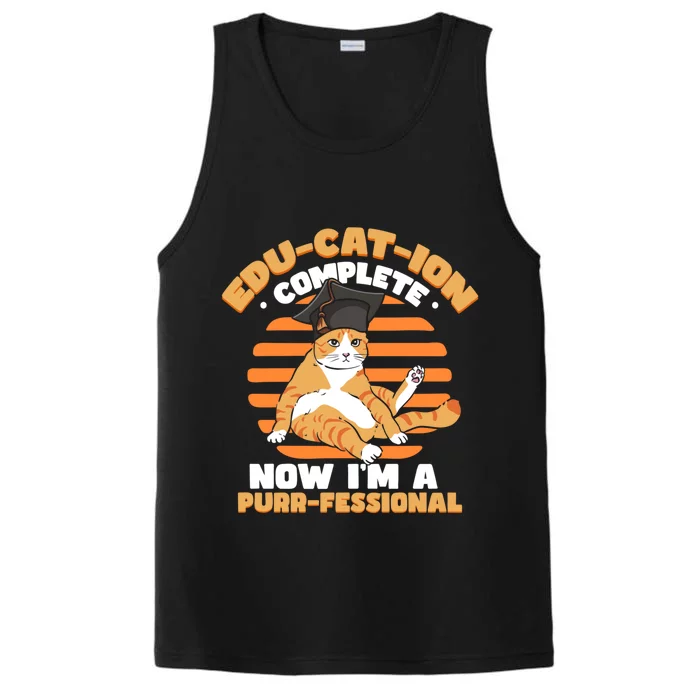 Funny Graduation Cat Performance Tank