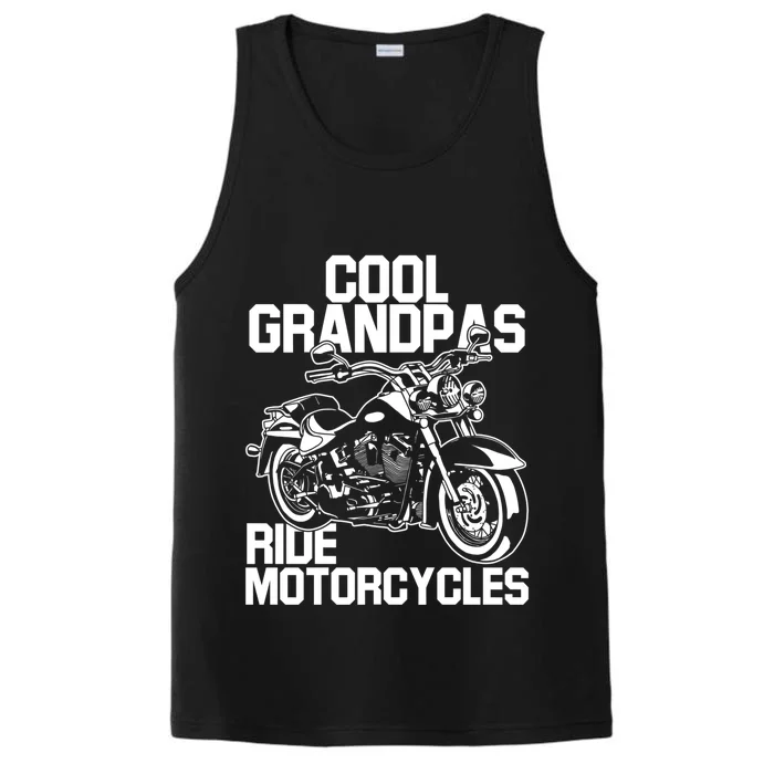 Funny Grandfather Cool Grandpas Ride Motorcycles Biker Cool Gift Performance Tank