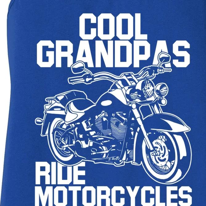 Funny Grandfather Cool Grandpas Ride Motorcycles Biker Cool Gift Women's Racerback Tank