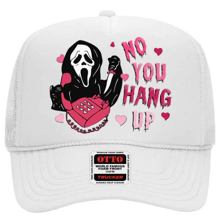 Funny Ghost Calling Halloween Costume NoYou Hang Up High Crown Mesh Trucker Hat