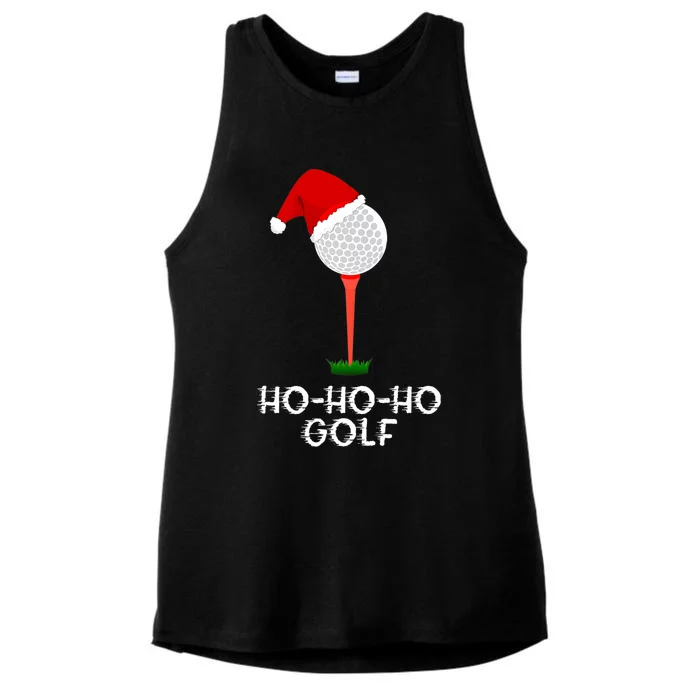 Funny Golfing Christmas Shirt Holiday Golf Ball Ladies Tri-Blend Wicking Tank