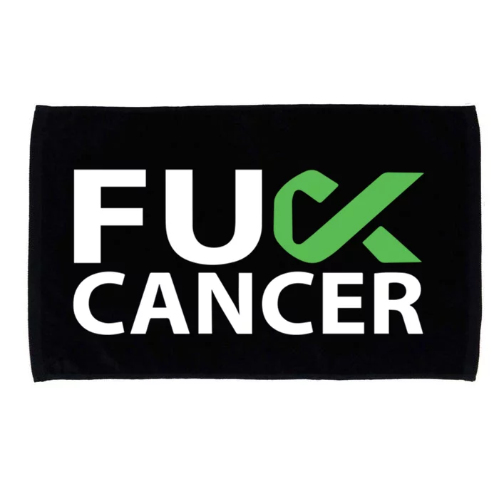 Fuck Gallbladder Cancer F U Fu Green Ribbon Cancer Awareness Gift Microfiber Hand Towel