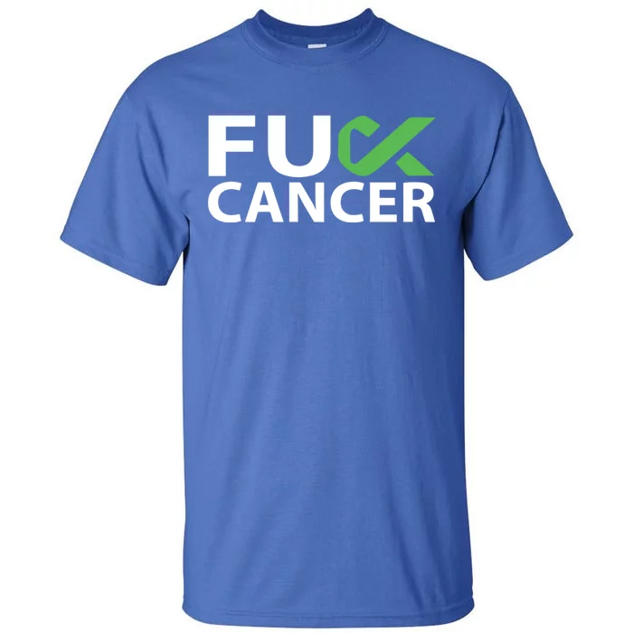 Fuck Gallbladder Cancer F U Fu Green Ribbon Cancer Awareness Gift Tall T-Shirt