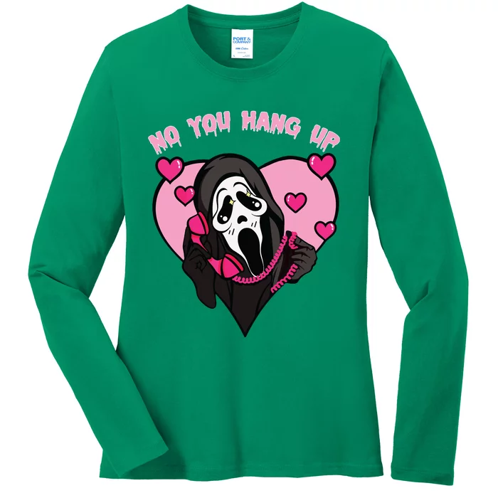 Funny Ghost Calling Halloween Costume No You Hang Up Ladies Long Sleeve Shirt