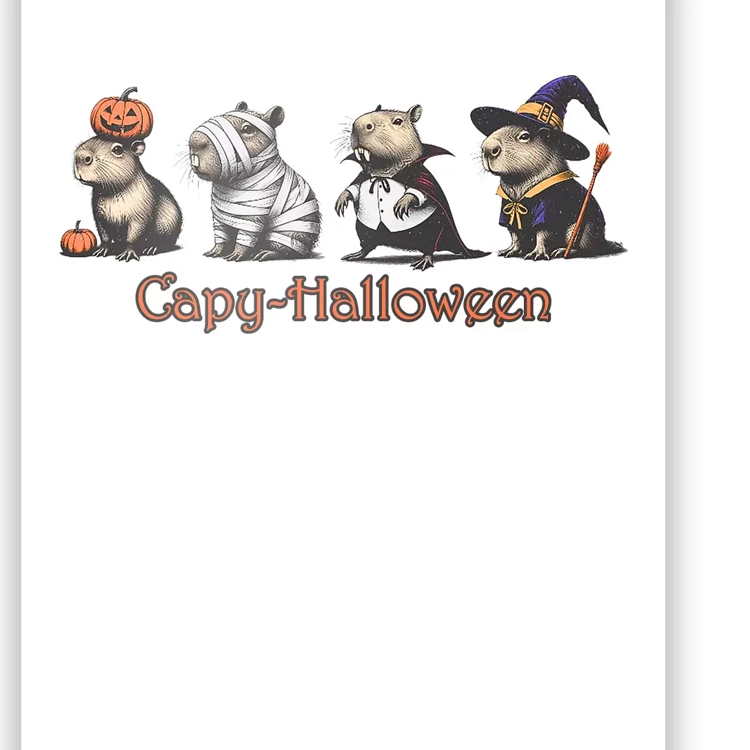 Funny Ghost Capybara Halloween Poster