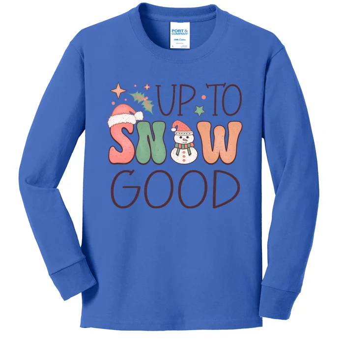 Funny Groovy Christmas Up To Snow Good Gift Kids Long Sleeve Shirt