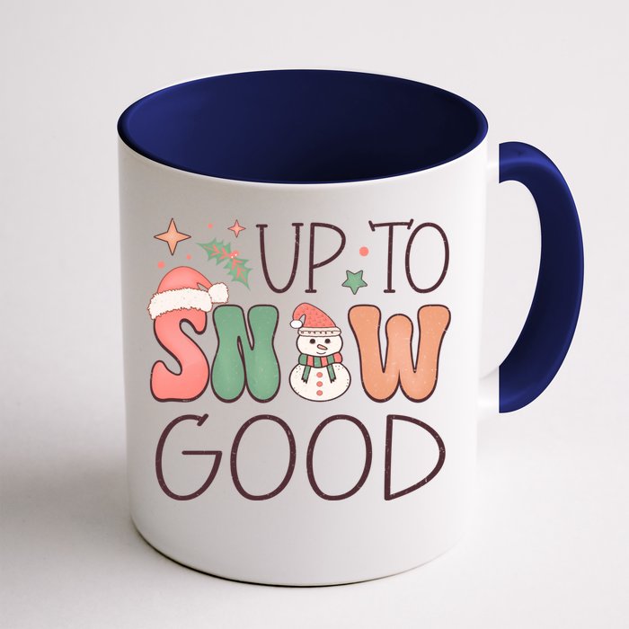 Funny Groovy Christmas Up To Snow Good Gift Front & Back Coffee Mug