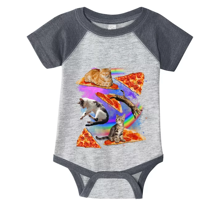 Funny Galaxy Cat In Space Cat Riding Pizza Gift Infant Baby Jersey Bodysuit