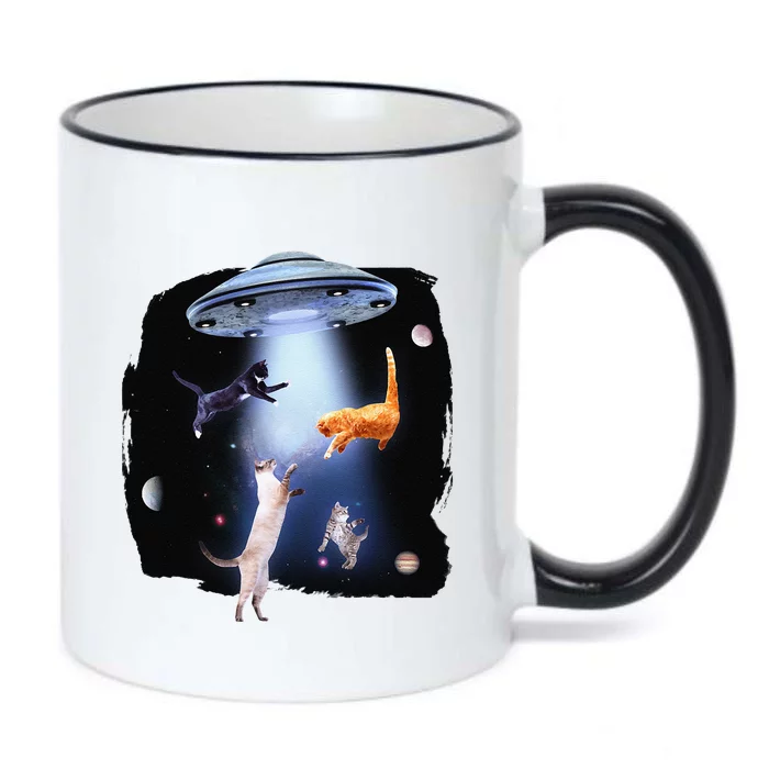 Funny Galaxy Cat Space Kitty Planets Galaxy Black Color Changing Mug