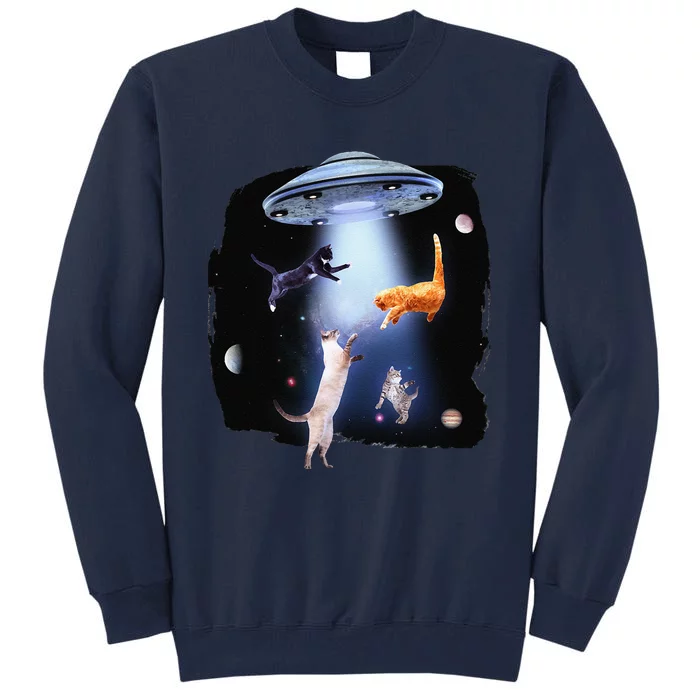 Funny Galaxy Cat Space Kitty Planets Galaxy Tall Sweatshirt