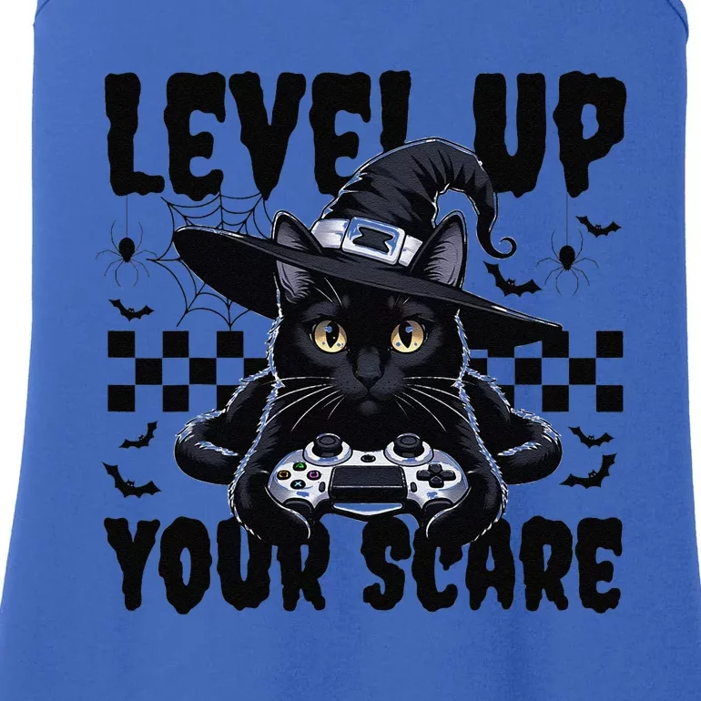 Funny Gamer Cat For Video Game Lovers Halloween Gaming Ladies Essential Tank