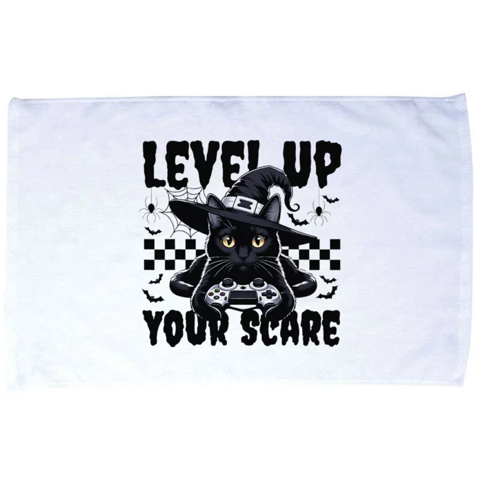 Funny Gamer Cat For Video Game Lovers Halloween Gaming Microfiber Hand Towel