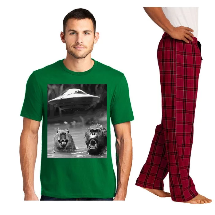 Funny Graphic Capybara Bigfoot Sasquatch Alien Ufo Pajama Set