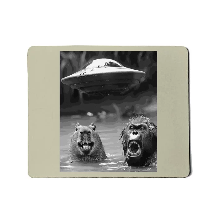 Funny Graphic Capybara Bigfoot Sasquatch Alien Ufo Mousepad