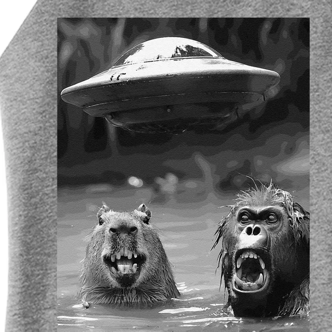 Funny Graphic Capybara Bigfoot Sasquatch Alien Ufo Women’s Perfect Tri Rocker Tank