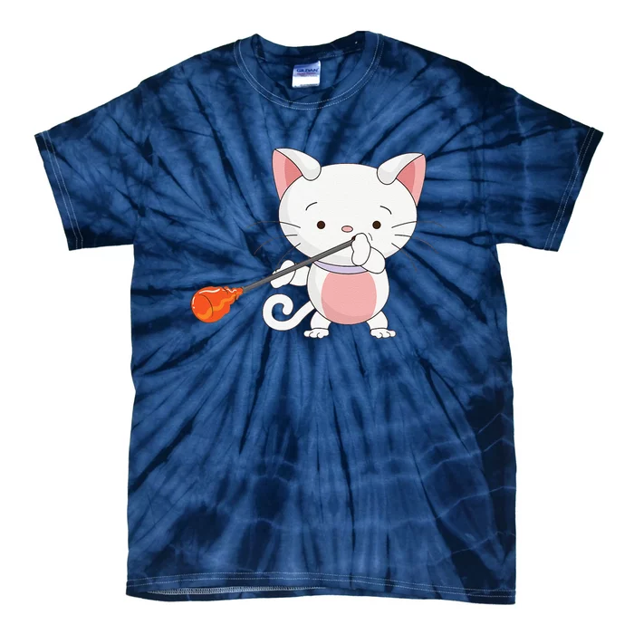 Funny Glassblowing Cute Cat Cartoon Gift Tie-Dye T-Shirt