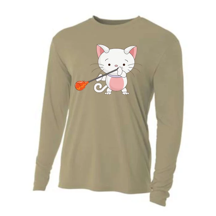 Funny Glassblowing Cute Cat Cartoon Gift Cooling Performance Long Sleeve Crew