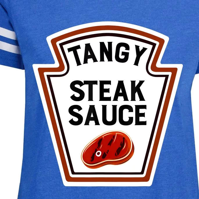 Funny Group Condiments Halloween Costume Tangy Steak Sauce Enza Ladies Jersey Football T-Shirt