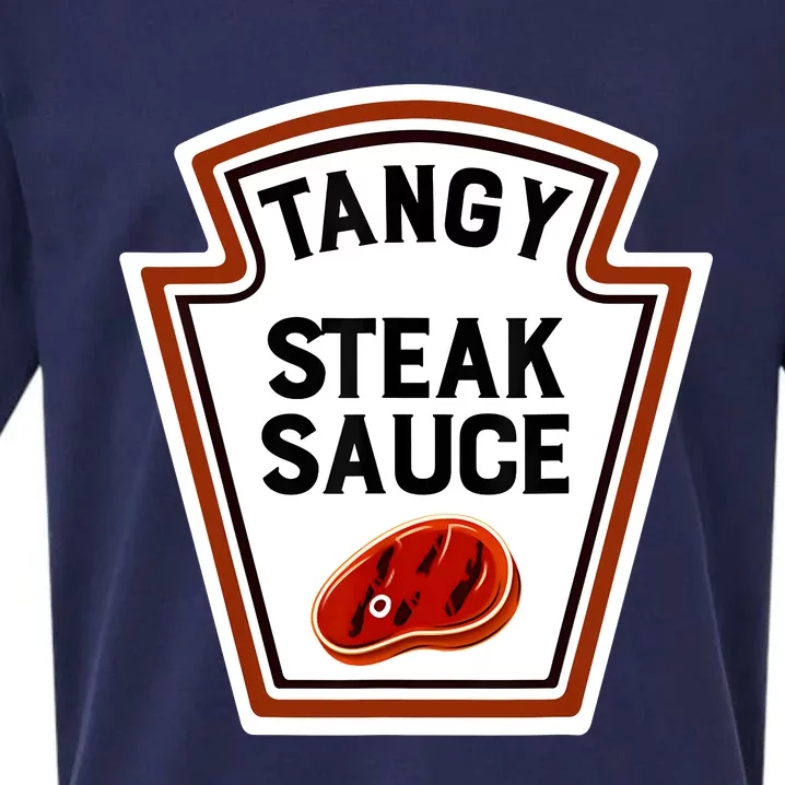 Funny Group Condiments Halloween Costume Tangy Steak Sauce Sueded Cloud Jersey T-Shirt