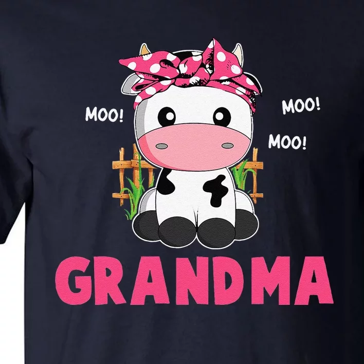 Funny Grandma Cow Cute Cow Farmer Birthday Matching Family Tall T-Shirt