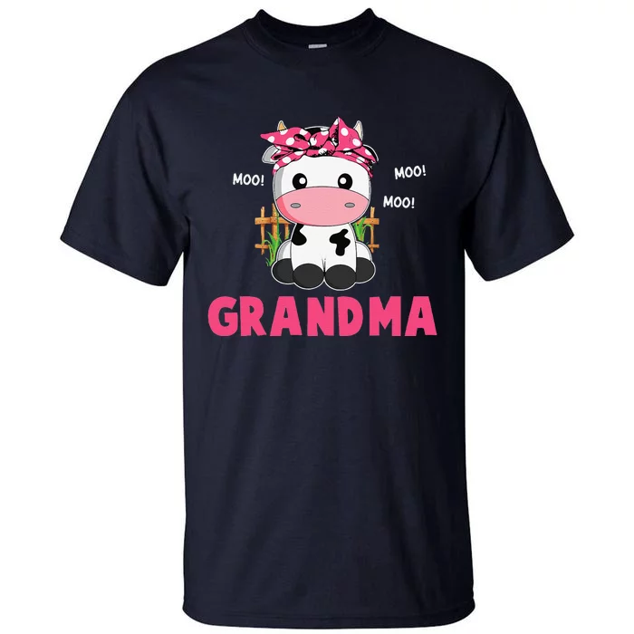 Funny Grandma Cow Cute Cow Farmer Birthday Matching Family Tall T-Shirt