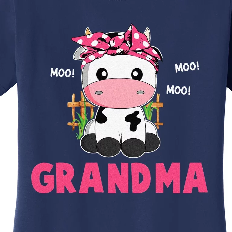 Funny Grandma Cow Cute Cow Farmer Birthday Matching Family Women's T-Shirt