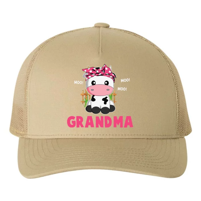 Funny Grandma Cow Cute Cow Farmer Birthday Matching Family Yupoong Adult 5-Panel Trucker Hat