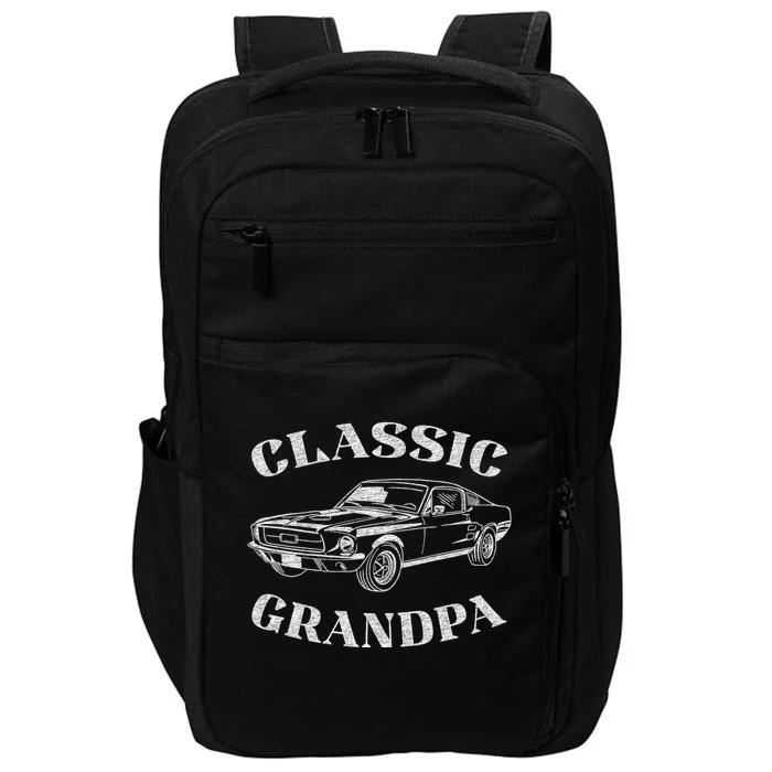 Funny Grandpa Classic Car Graphic Impact Tech Backpack