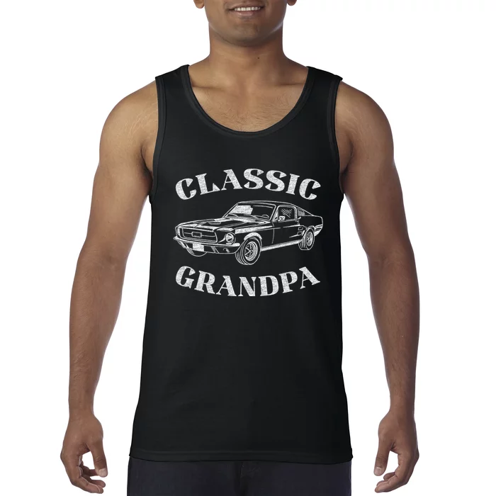 Funny Grandpa Classic Car Graphic Tank Top