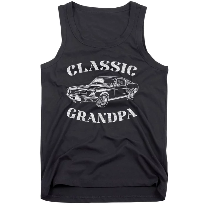 Funny Grandpa Classic Car Graphic Tank Top